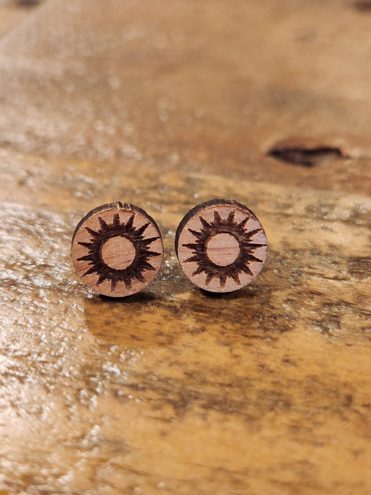 Handmade Wooden Stud Earrings: Ocean Theme, Hypoallergenic