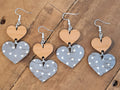 Handmade Wood Heart Dangle Earrings: Alder & Cork