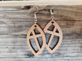 Handmade Wooden Cross Dangle Earrings: Hypoallergenic Jewelry