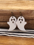 Laser Engraved Wood Ghost Earrings: Hypoallergenic Dangles