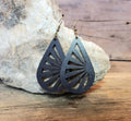Teardrop Sunburst Wood Earrings: Laser Cut Boho Jewelry