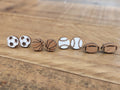 Handmade Wood Sports Stud Earrings: Baseball, Basketball, Football, Soccer