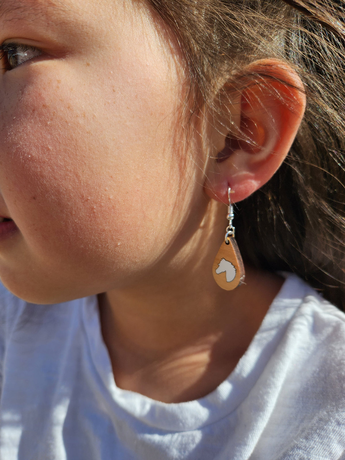 Handmade Wooden Horse Earrings: Laser Cut Alder & Maple