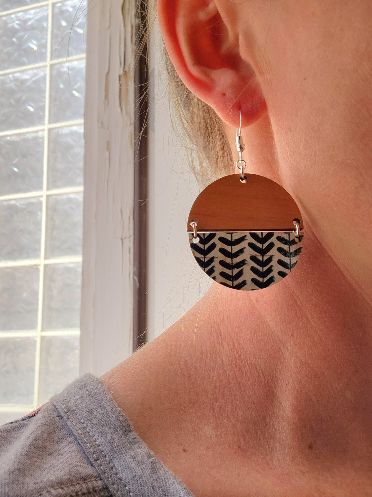 Round Cork/Wood Earrings