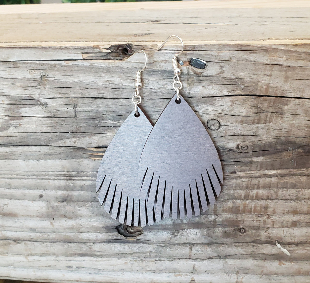 Laser Cut Wood Feather Earrings: Hypoallergenic Dangle Earrings