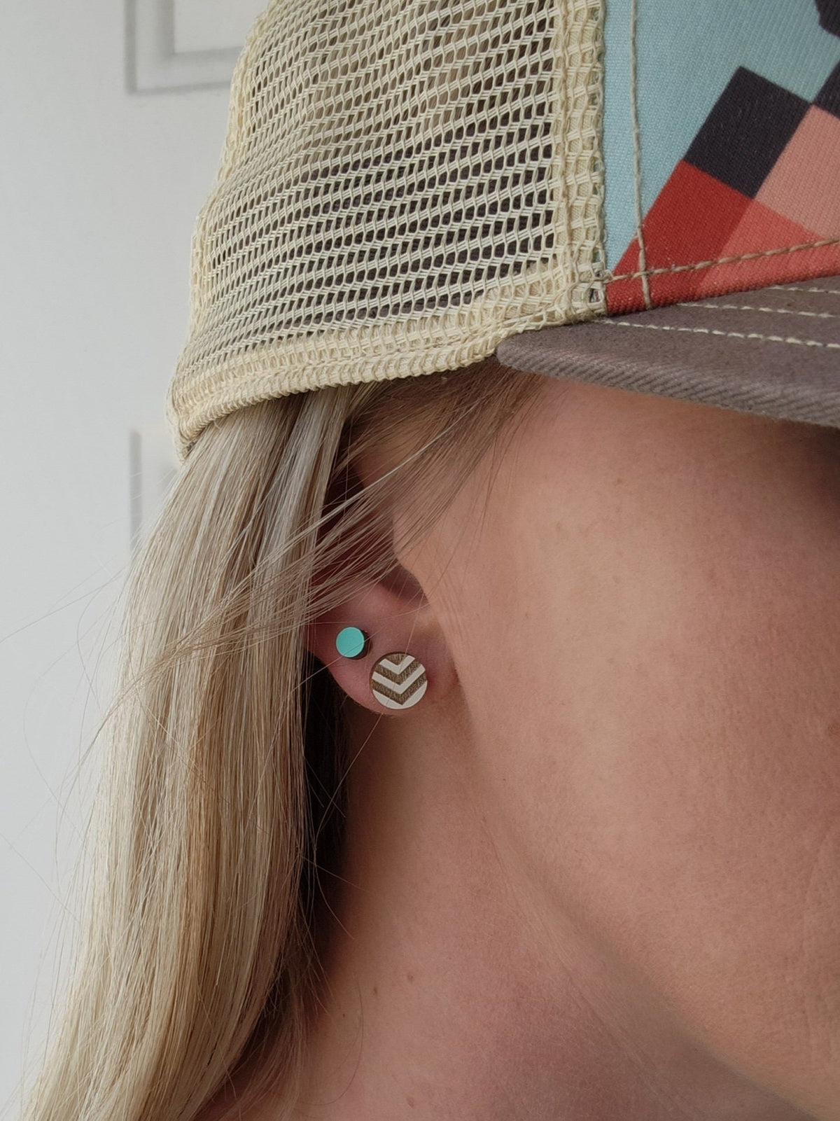 Handmade Wood Mini Studs: Hypoallergenic Nickel-Free Earrings (4 Pair)