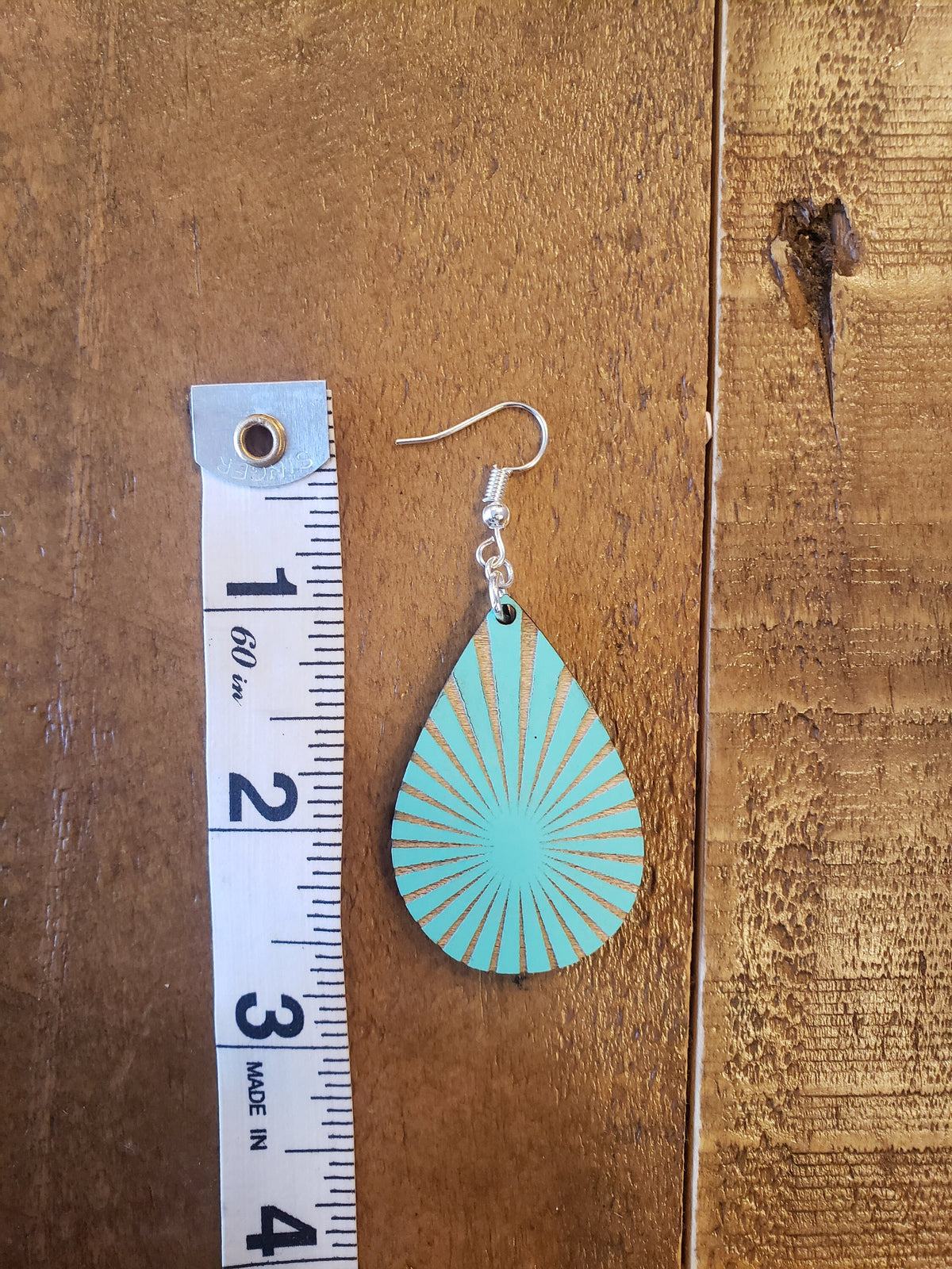 Starburst Wood Earrings: Laser Engraved Dangles