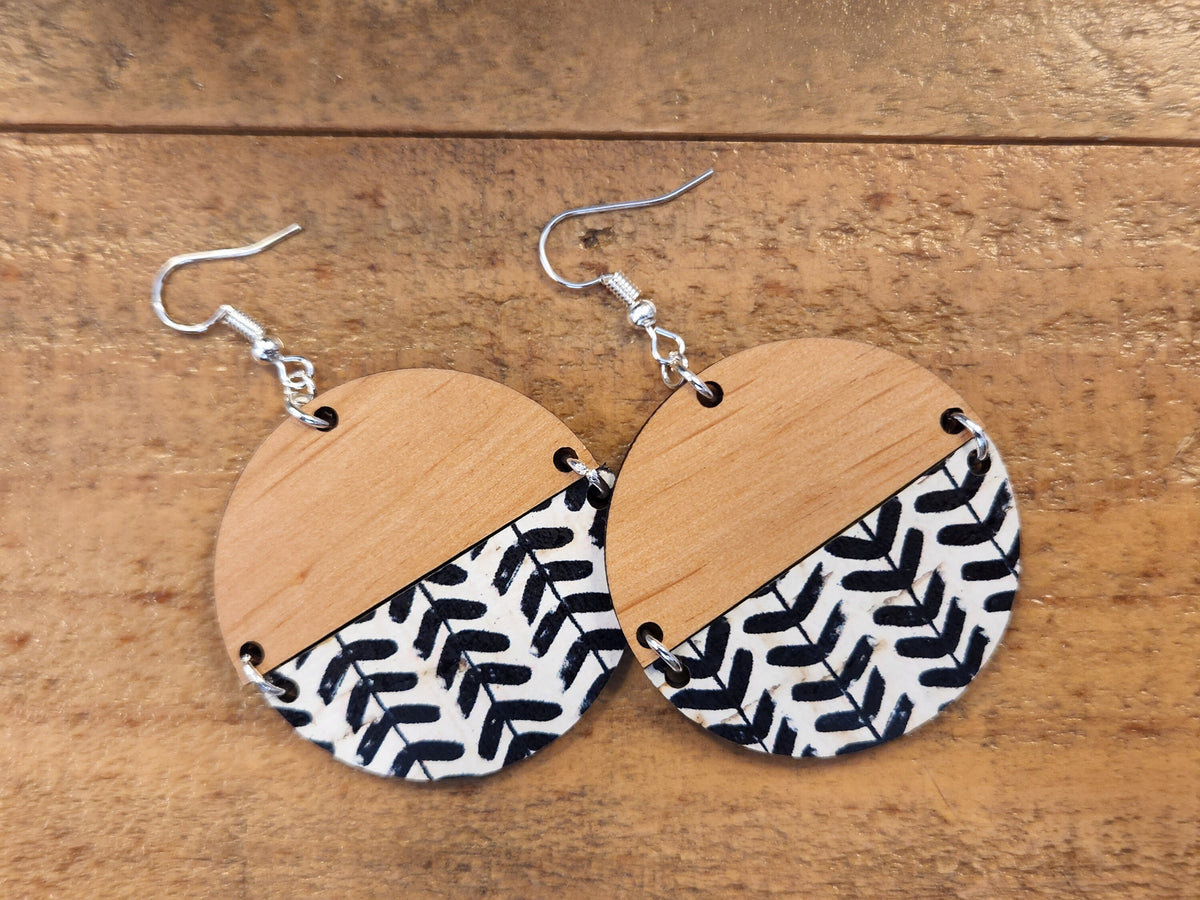 Round Cork/Wood Earrings