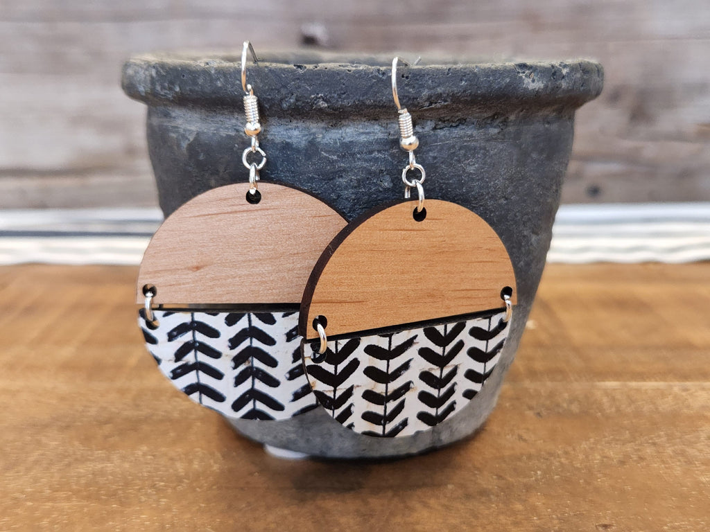 Round Cork/Wood Earrings