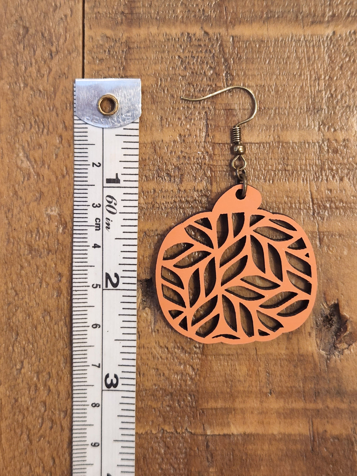 Handmade Laser Cut Wood Pumpkin Earrings: Hypoallergenic Fall Jewelry