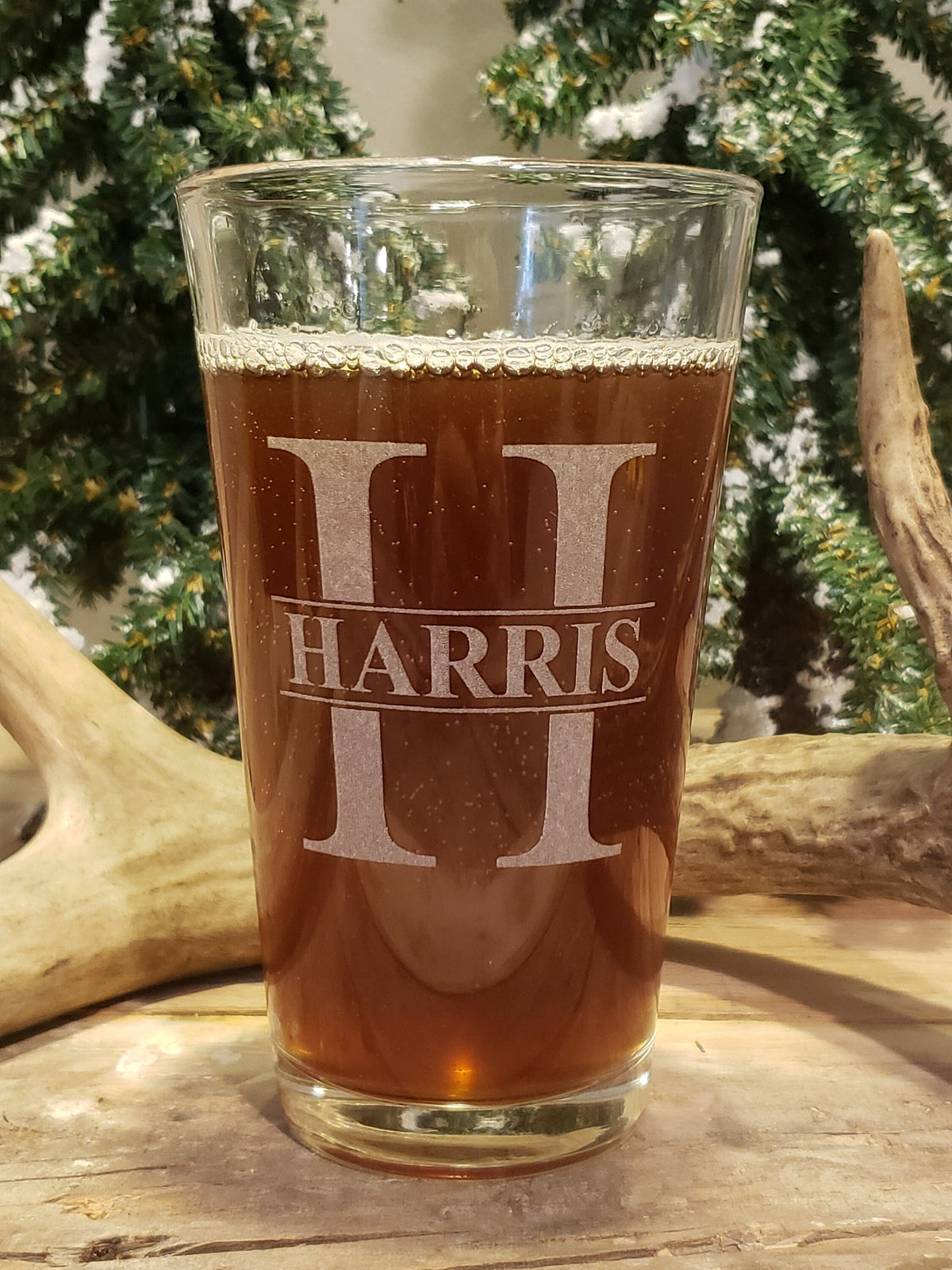 Custom Engraved Pint Glass: Personalized Beer Glass, Groomsmen Gift