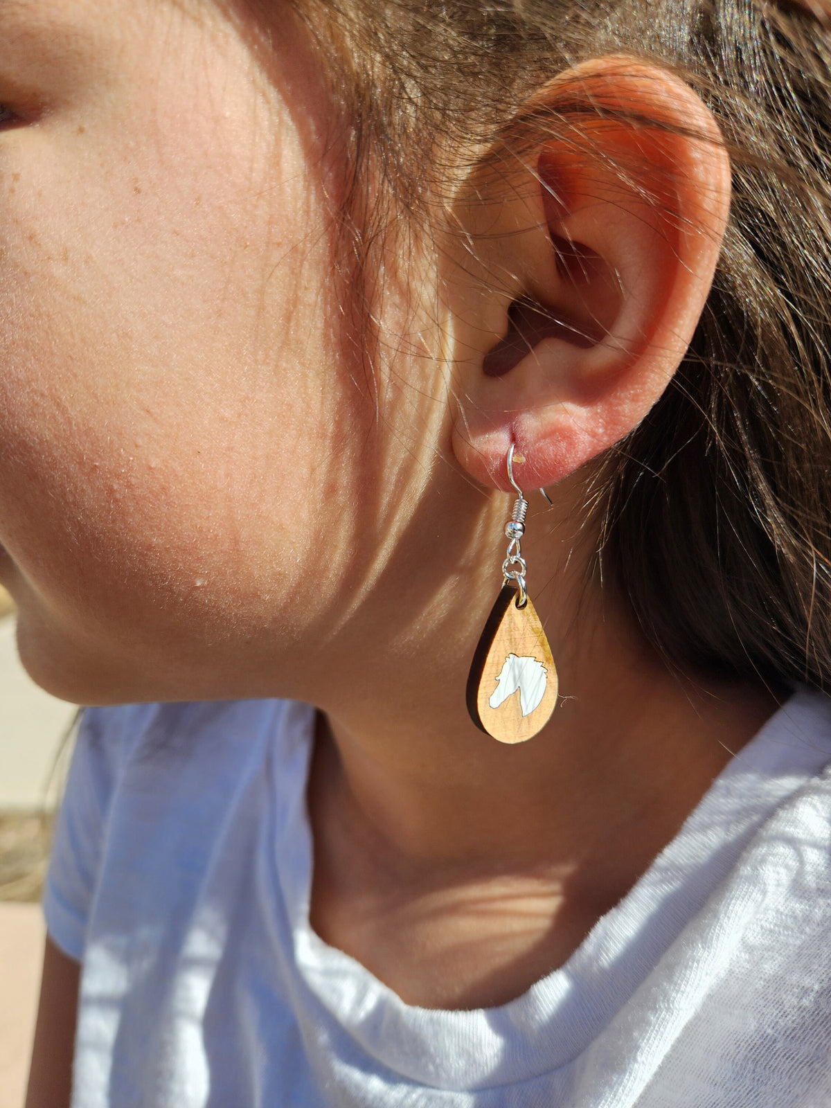Handmade Wooden Horse Earrings: Laser Cut Alder & Maple