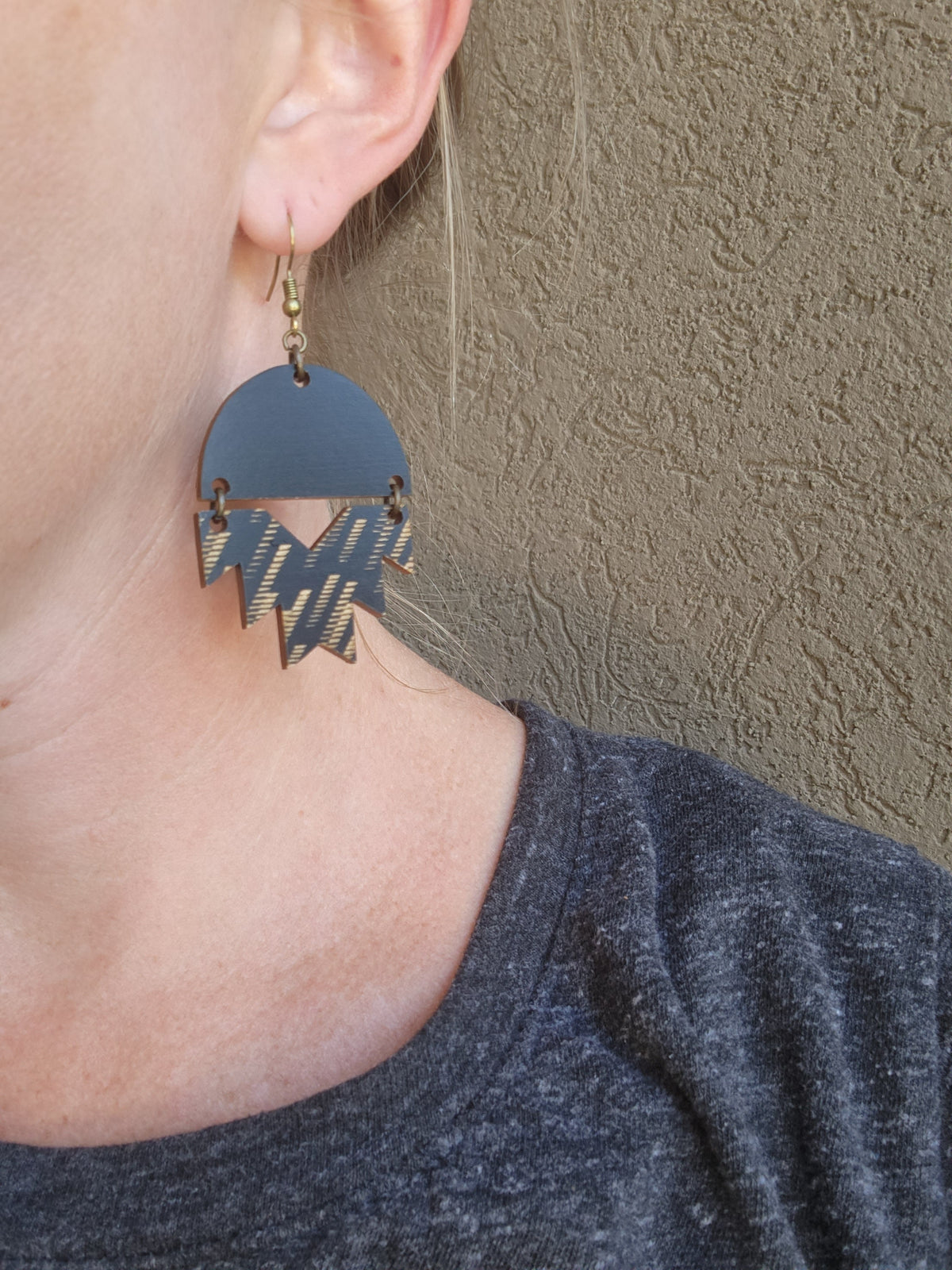 Laser Cut Wood Aztec Earrings: Hypoallergenic Dangles